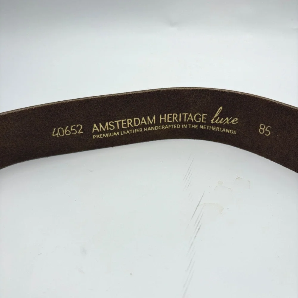 Amsterdam Heritage Luxe Cream Leather Multicolor Jewel Buckle Belt 85 Small NWT